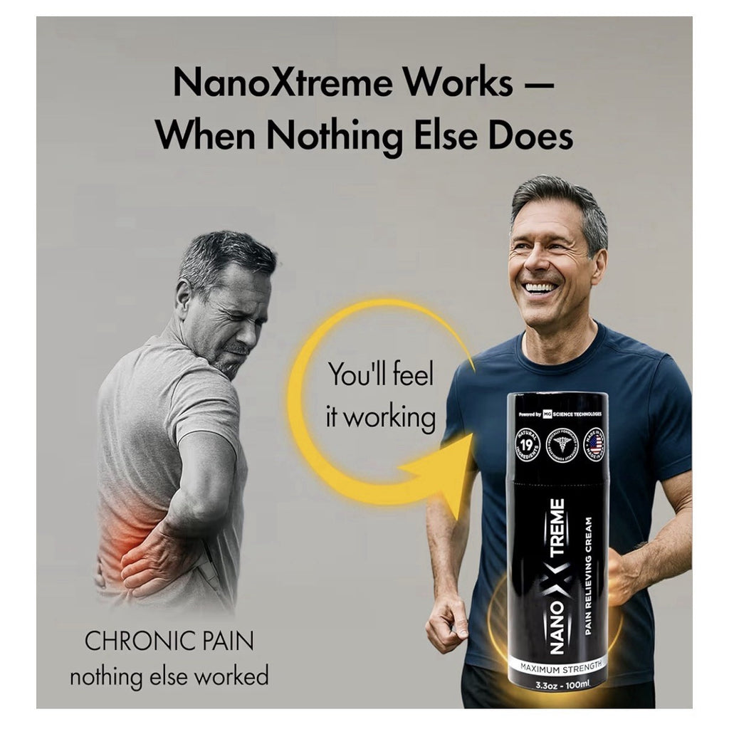 NANOXTREME Pain Relief Cream Fast-Acting Topical Muscle Joint Nerve 3.3oz Pump