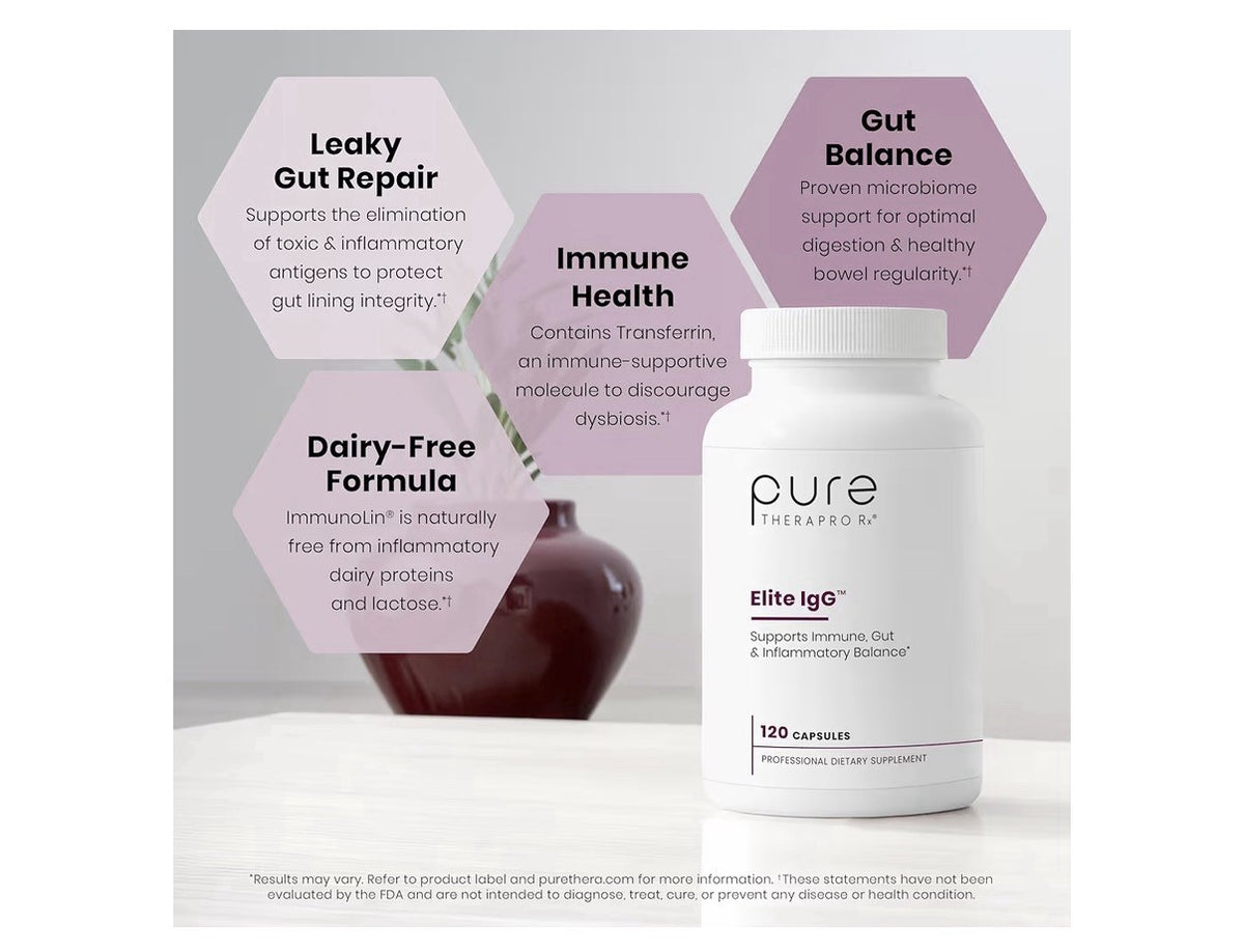 Pure Therapro Rx Elite IgG Immunoglobulin Supplement Immune Gut Support 120 Caps