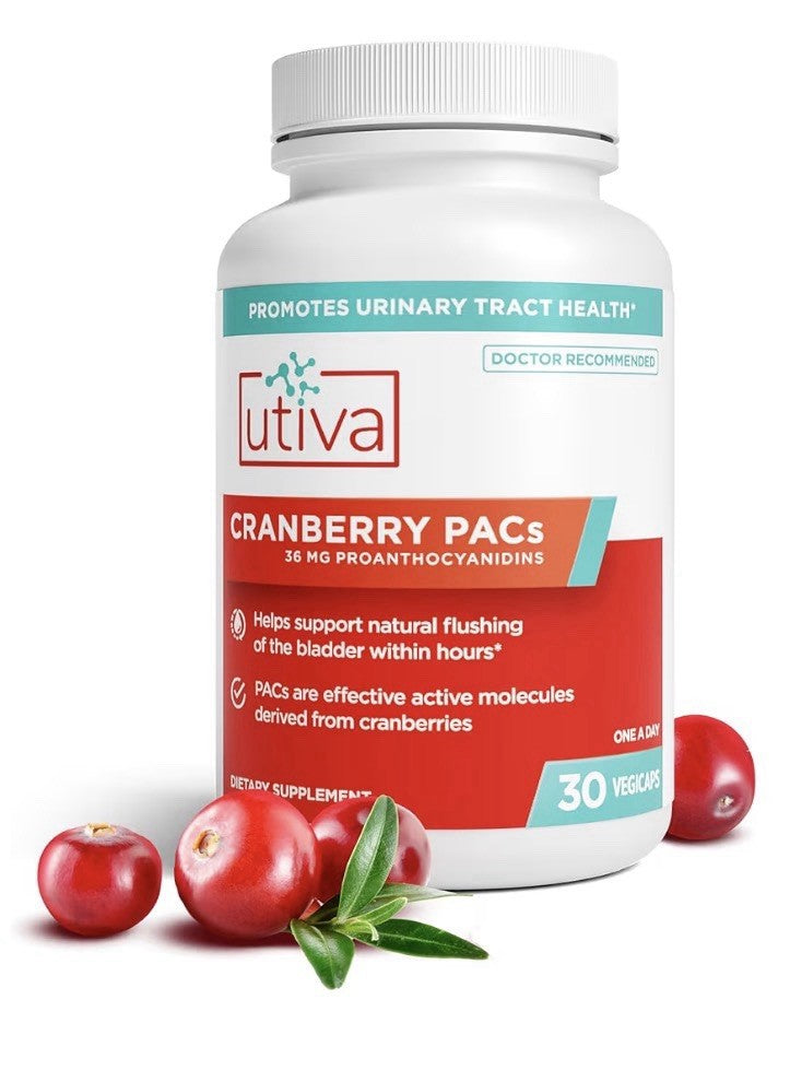 Utiva Cranberry PACs Urinary Tract Bladder Health For Women And Men 30 Capsules