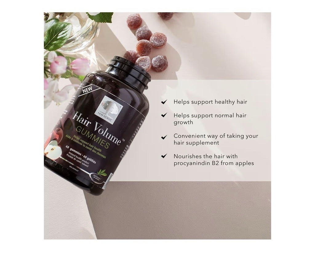 NEW NORDIC Hair Volume Gummies Hair Health Support Fuller Lookin Hair 3 Pack