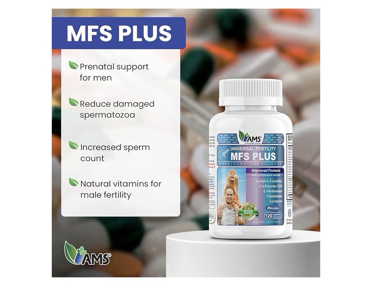 America Medic & Science MFS Plus Fertility Supplement for Men Sperm Booster 120c