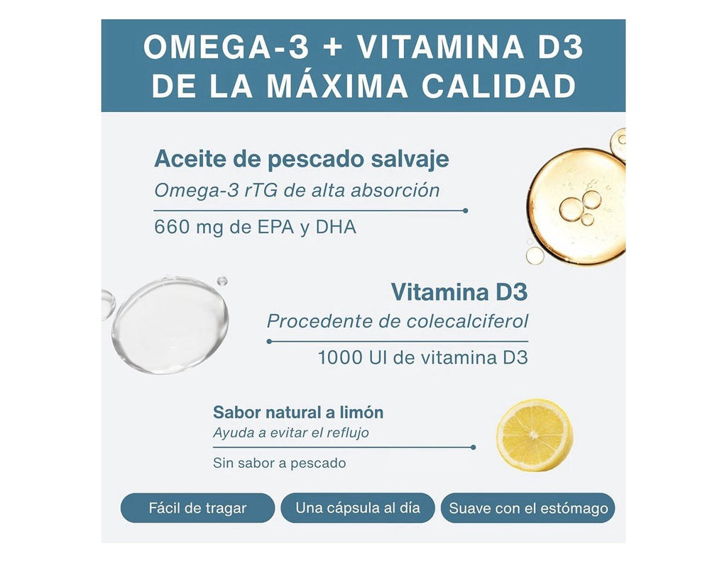 Igennus Healthcare Nutrition rTG Omega-3 Wild Fish Oil Vitamin D3 EPA DHA 60sgel