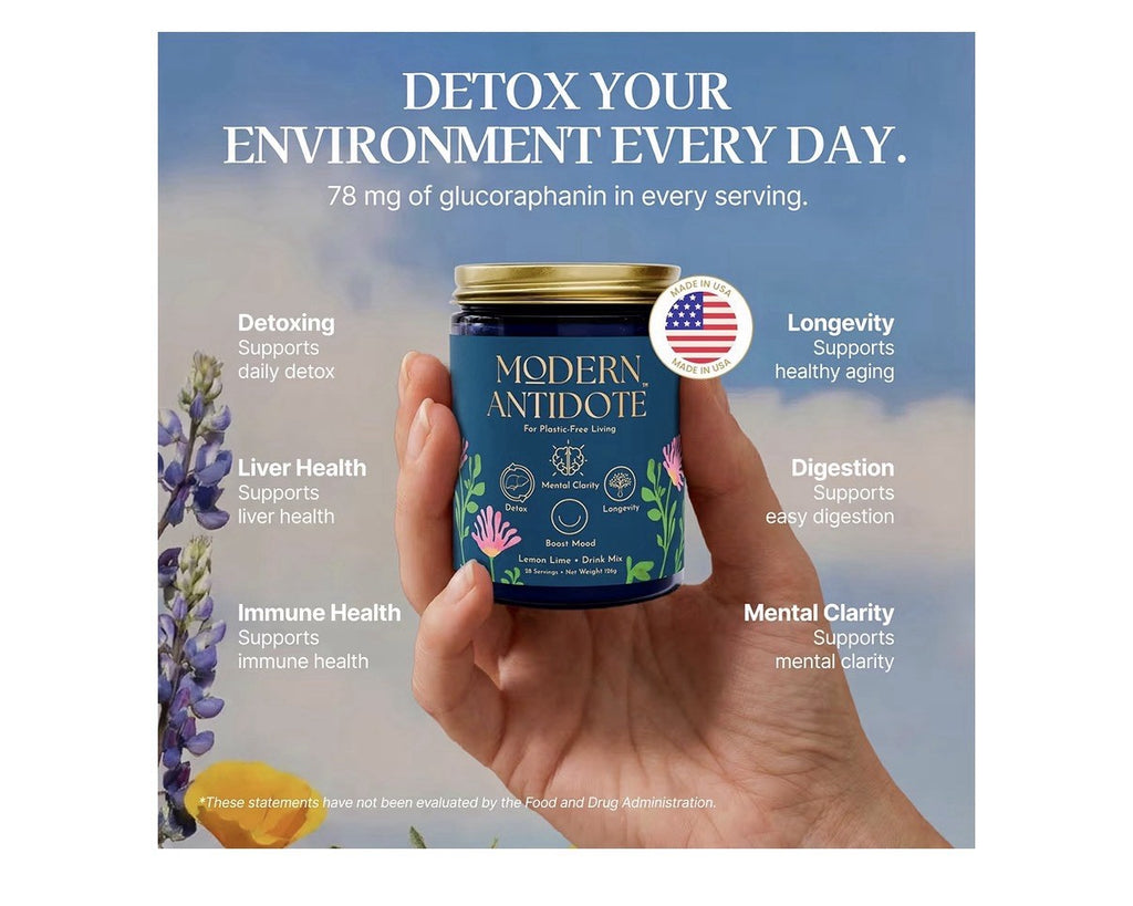 Modern Antidote Microplastic Detox Sulforaphane Milk Thistle & NAC 28 Servings