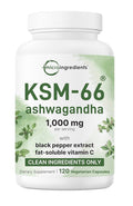 Micro Ingredients KSM-66 Ashwagandha 1,000mg Per Serving 120 Vegetarian Capsules