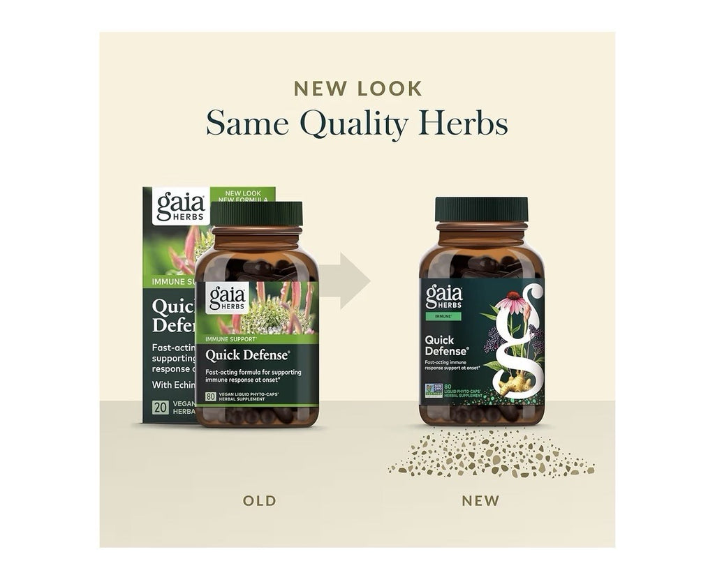  Gaia Herbs Quick Defense Fast-Acting Immune Support Supplement 80 Capsules