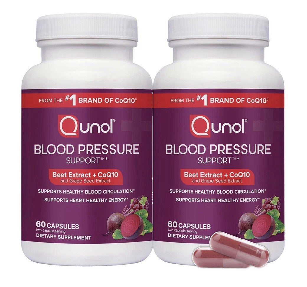 Qunol Blood Pressure Support Beet Extract with CoQ10 Heart Health Energy 2 Pack