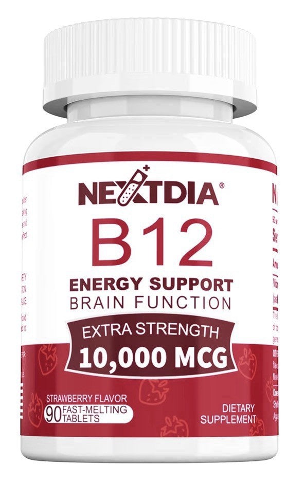2 Pack Nextdia Vitamin B12 Energy Support Brain Function Extra Strength 10000mcg