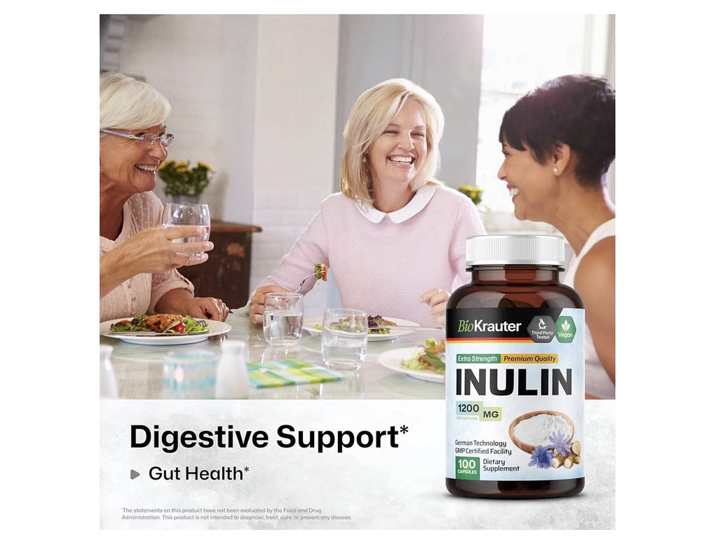 BIO KRAUTER Inulin 1200 MG from Chicory Root in Capsules Probiotic Finer 100caps
