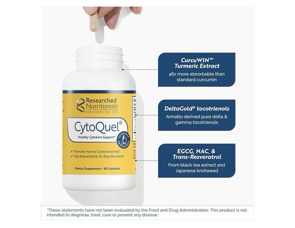 Researched Nutritionals CytoQuel Healthy Cytokine Support Supplement 90 Capsules