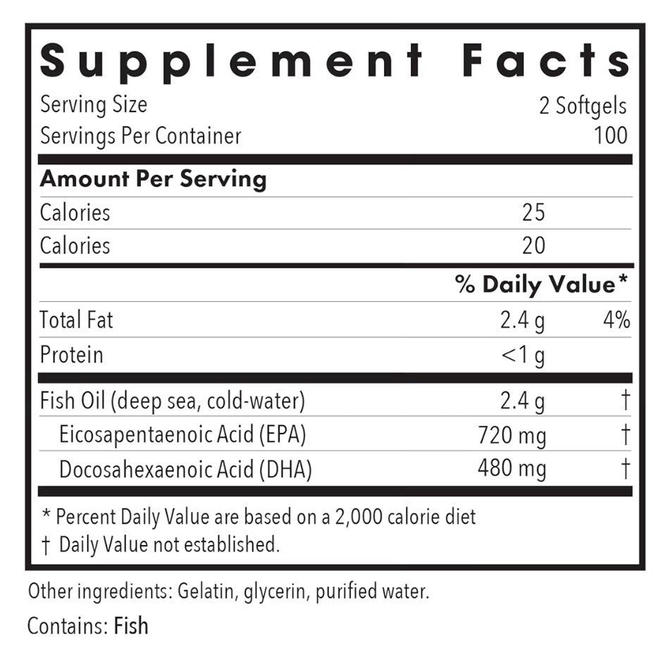 ARG Super EPA Fish Oil Concentrate DHA 200 Softgels Cardiovascular Brain Health