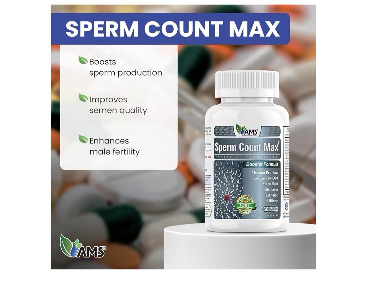 America Medic & Science Sperm Count Max Booster Formula Male Fertility 60capsule