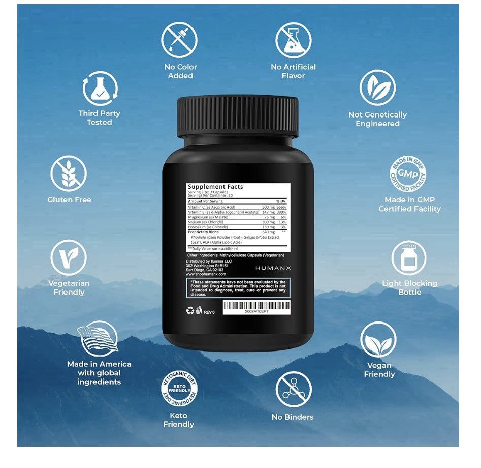 HUMANX Altitude Assist Support Altitude Acclimatization Sickness Prevention 90ca