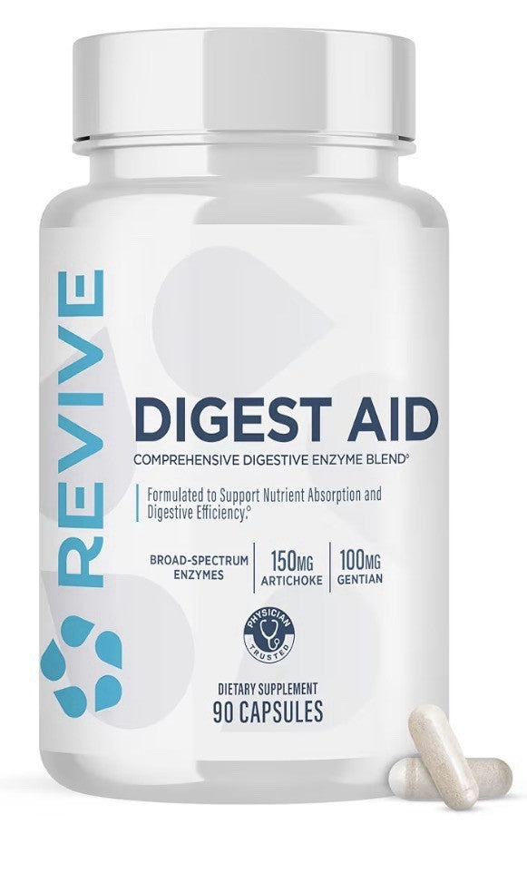 Revive Digest Aid Digestive Enzyme Blend Gut Support for Women & Men 3 Pack