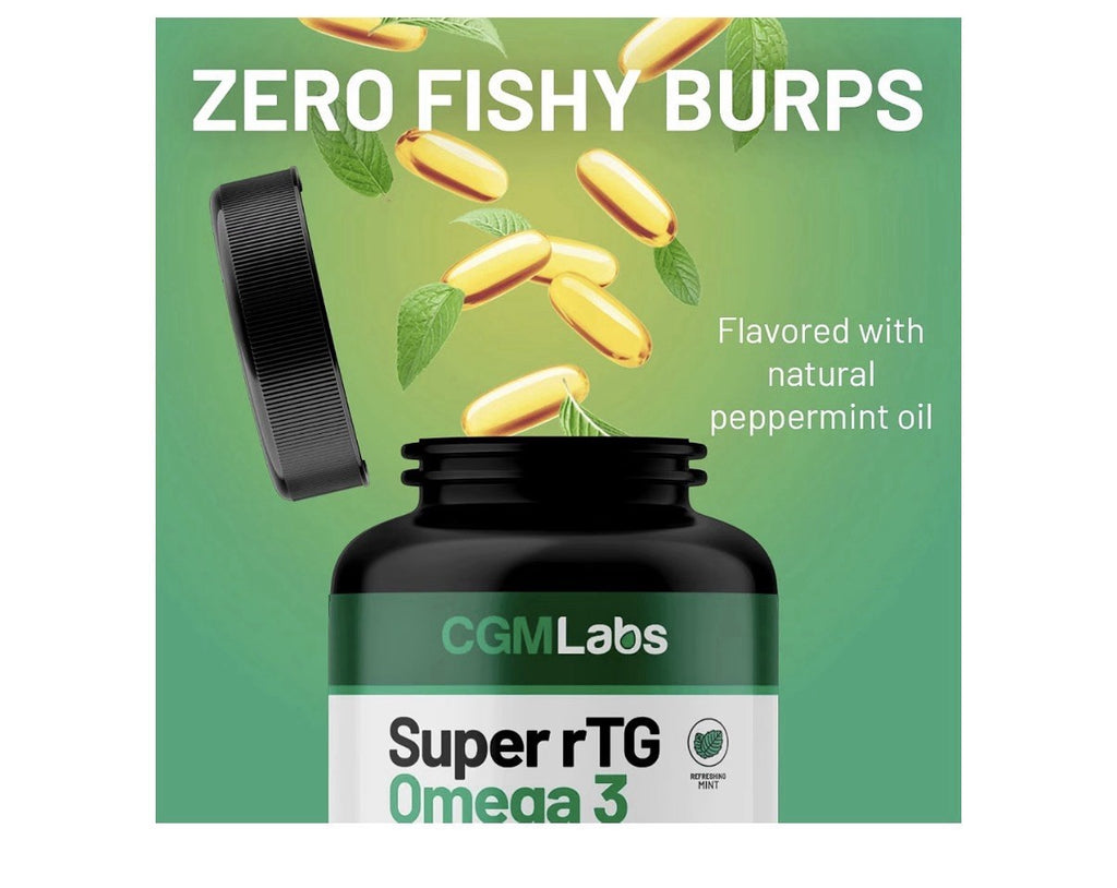 CGMLABS Super rTG Omega 3 Norwegian Fish Oil with vitamin D, E, CoQ10 180capsule
