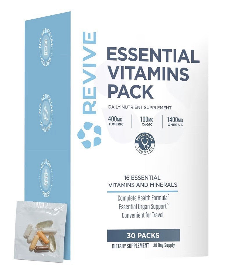 Revive Essential Vitamins Pack Daily Nutrient Supplement For Men & Women 30Packs