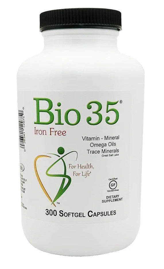 Bio35 Vitamin Mineral Omega Oils Trace Minerals Multivitamin 300sgels Iron Free