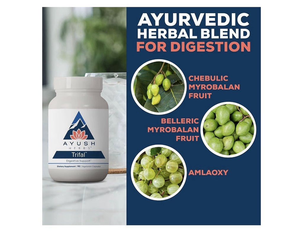 Ayush Herbs Trifal Digestive Support with Amla For Women & Men 90 Capsules