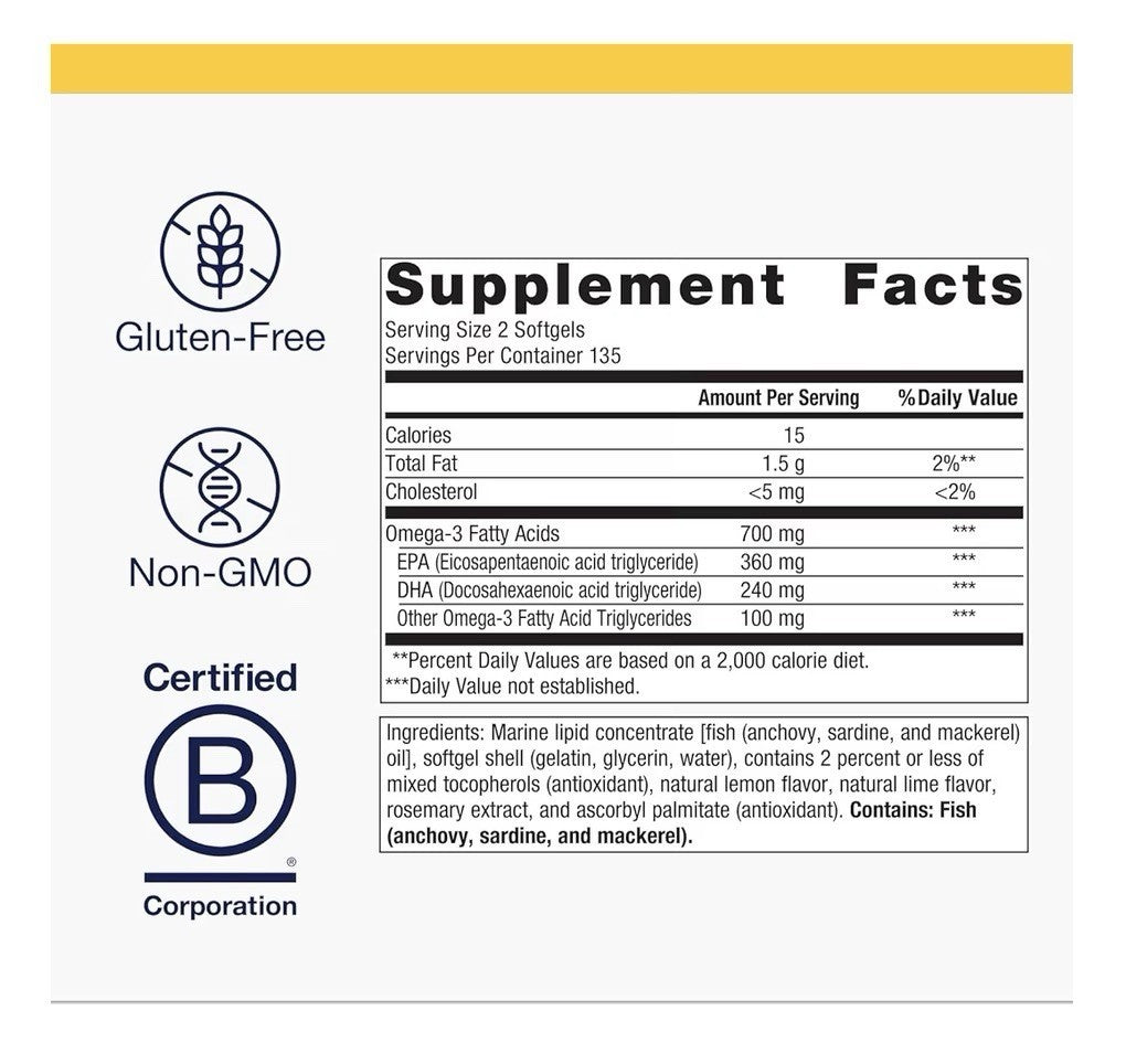 Metagenics OmegaGenics Fish Oil EPA-DHA 300mg Heart Health  270 softgels