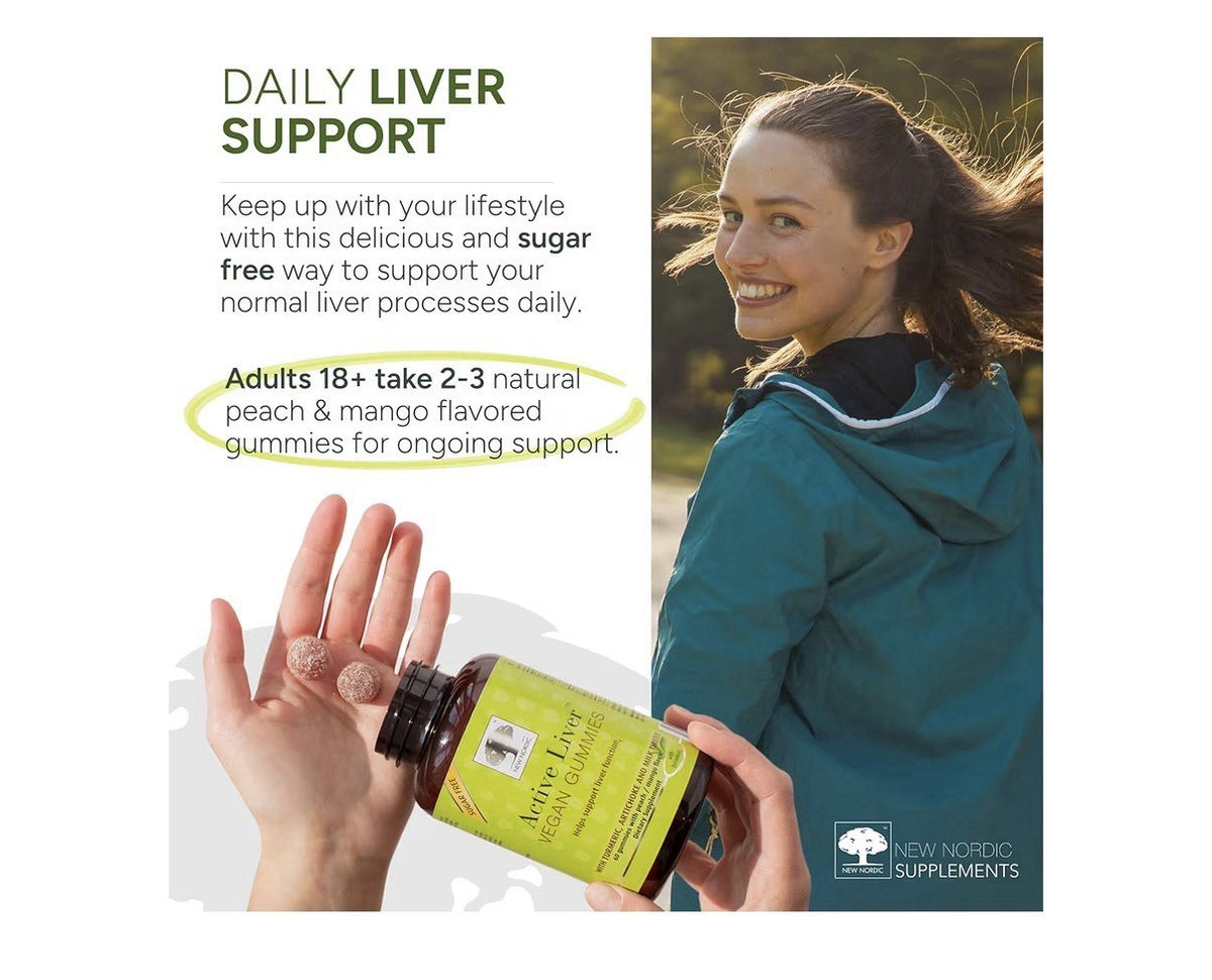 NEW NORDIC Active Liver Vegan Gummies Helps Support Liver Function 60 Gummies