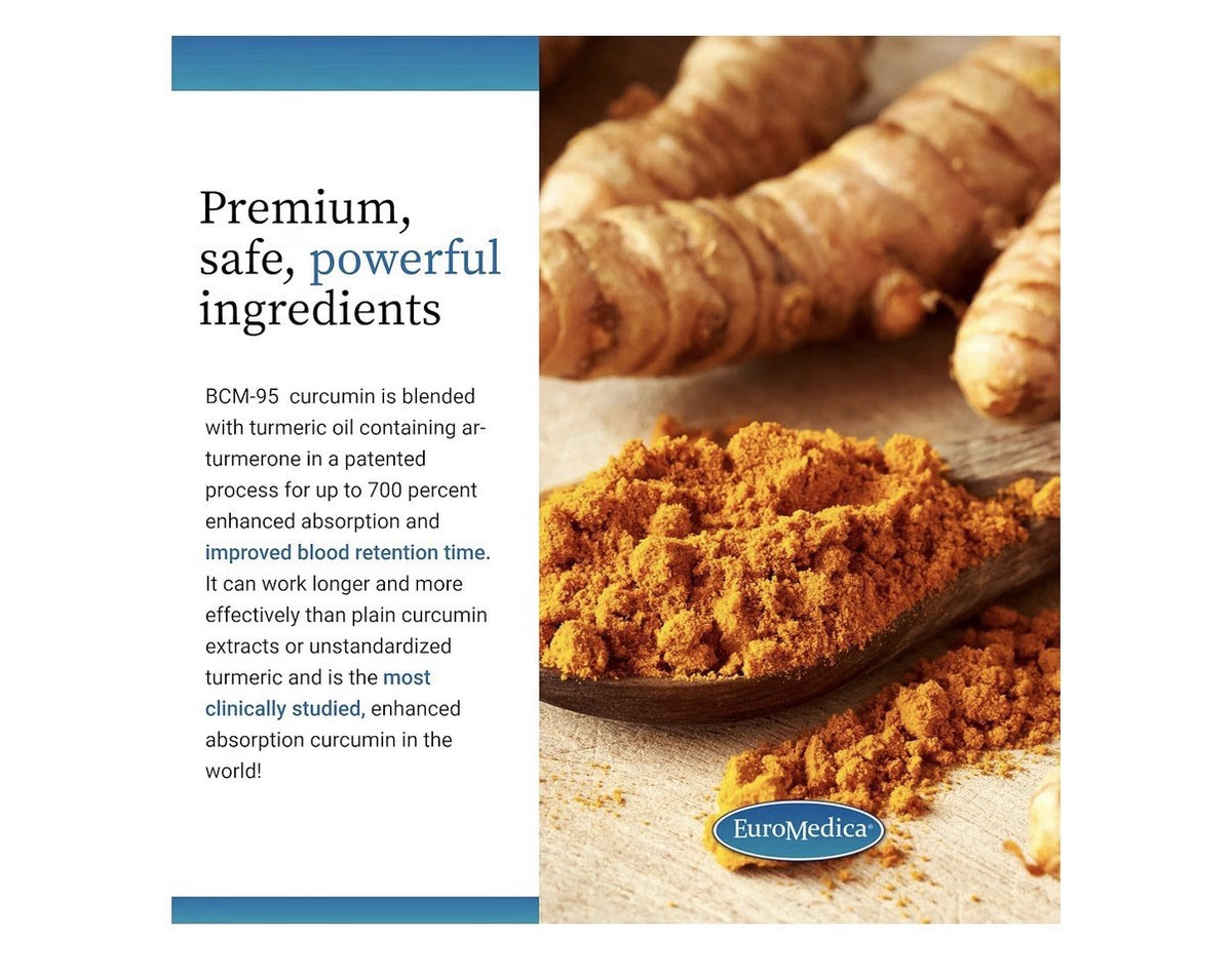EuroMedica Curaphen Extra Strength Curcumin And Boswellia 60 Tablets