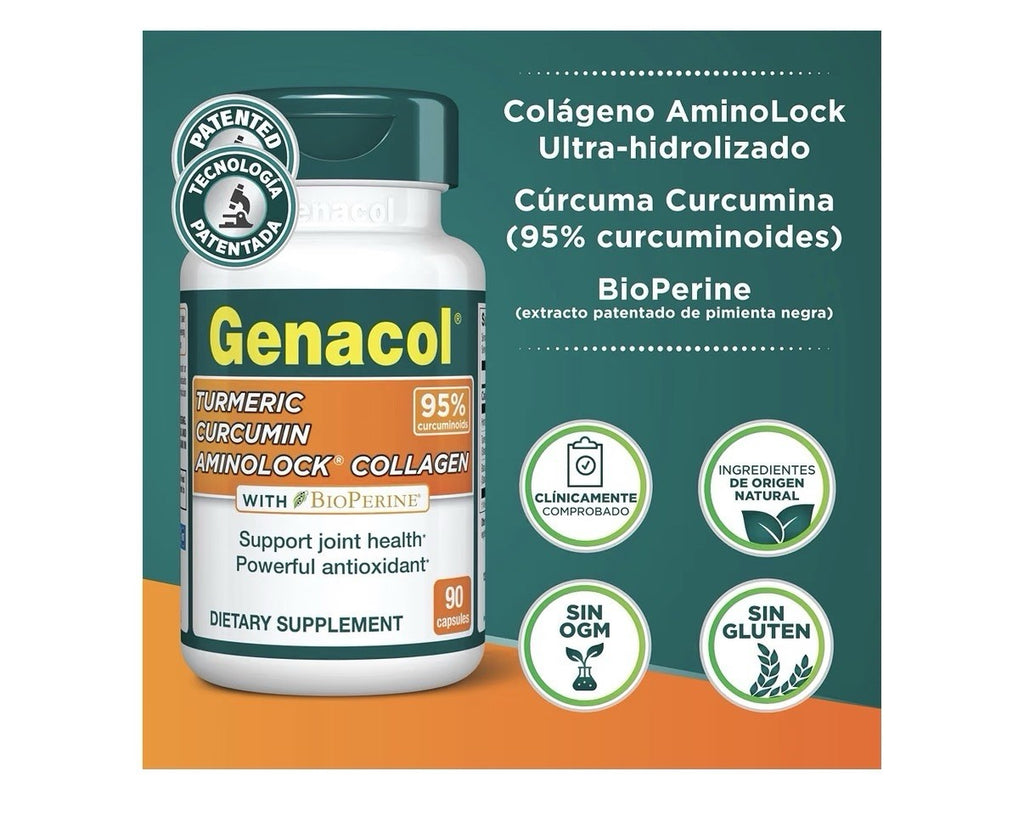 Genacol Turmeric Curcumin AminoLock Collagen Joint Health Antioxidant 90 Capsule