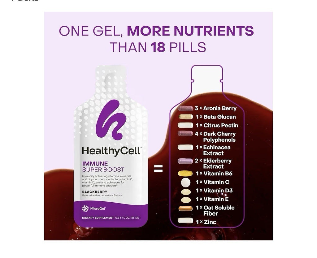 Healthycell Immune Support Gel Super Boost Daily Liquid Supplement 14 Gel Pack