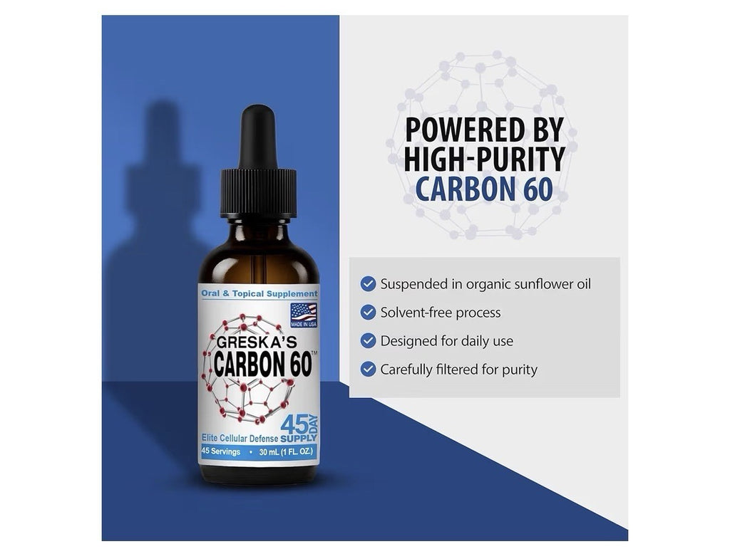 Greska's Carbon 60 in Organic Sunflower Oil Health Energy Vitality 2 Packs