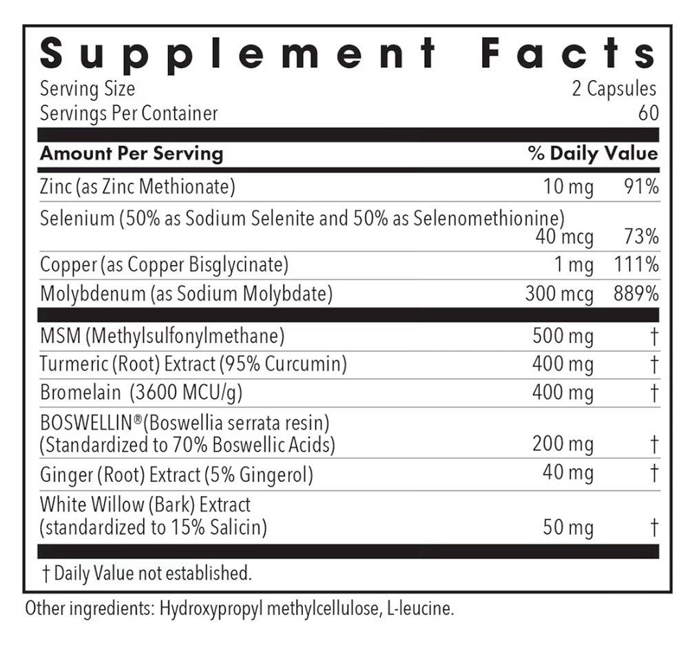 Allergy Research Group Inflamed Joint Health Supplement Joint Support 120capsule