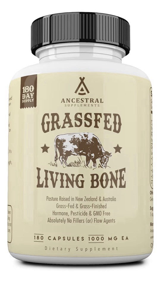 Ancestral Supplements Living Bone Grass Fed Beef Pasture Raised 180 Capsules