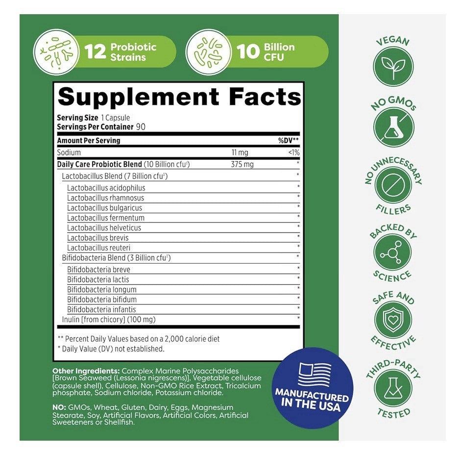 Probulin Daily Care Probiotic + Prebiotics Digestive Gut Immune Support 90 Caps