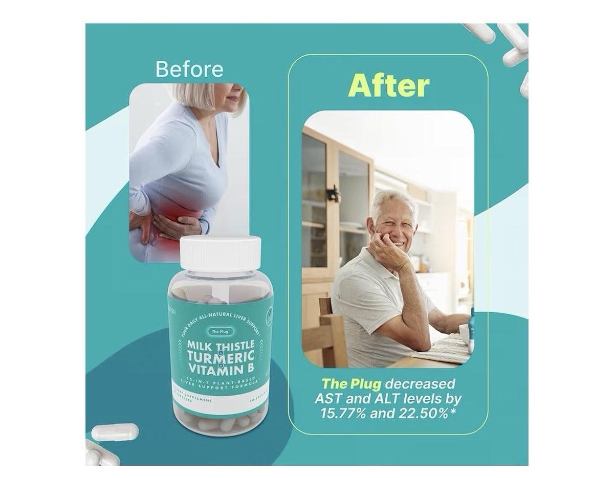 The Plug Liver Cleanse Detox Repair Milk Thistle (Silymarin), Turmeric 60Capsule