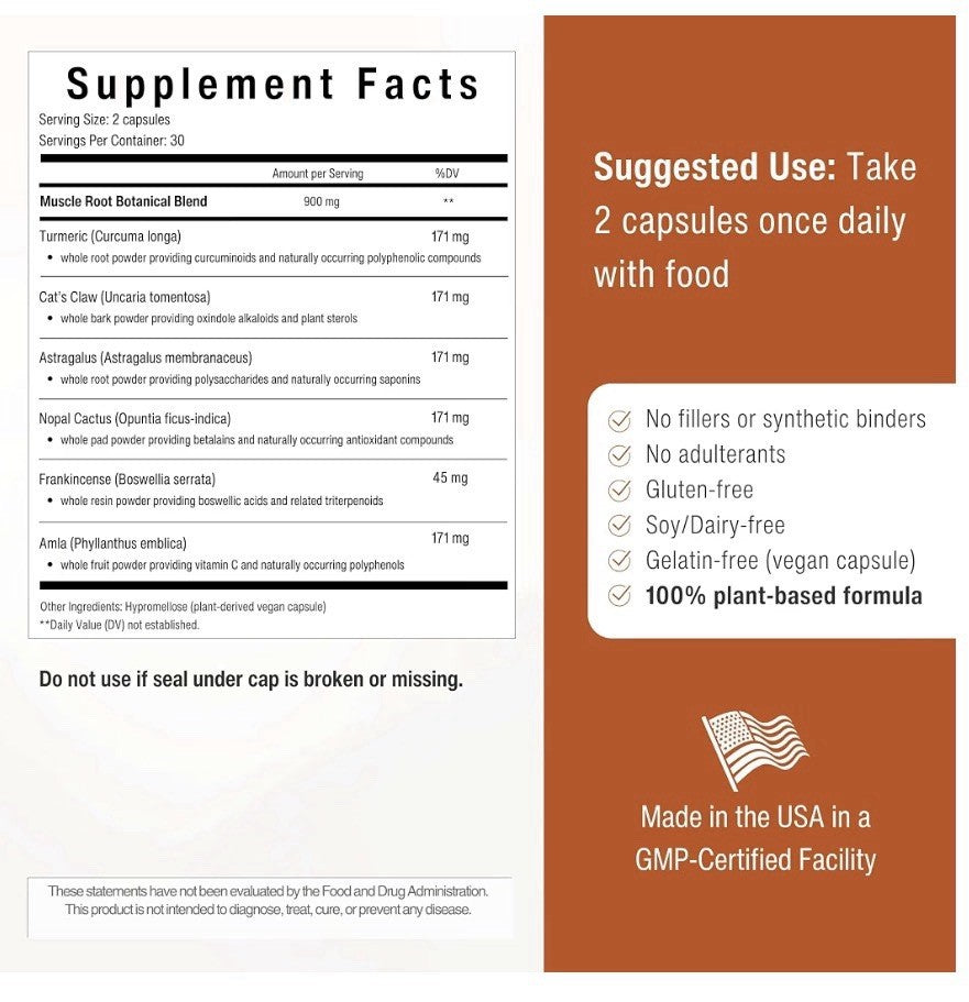 Sana Herbal Sciences Muscle Root Healthy Inflammatory Response Joints 60capsules