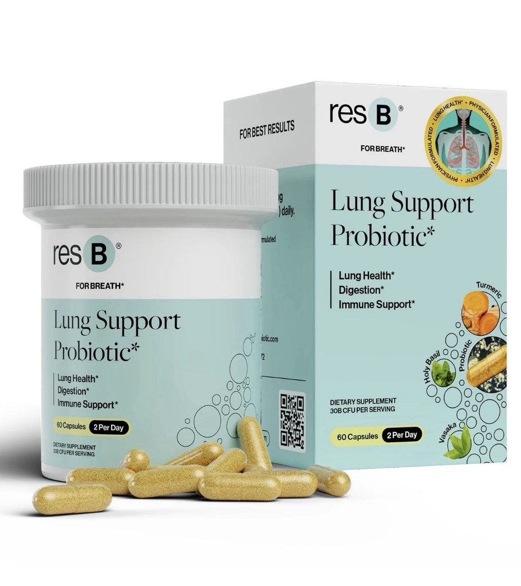 resB Lung Support Probiotic Lung Health Digestion Immune Support 60 Capsules