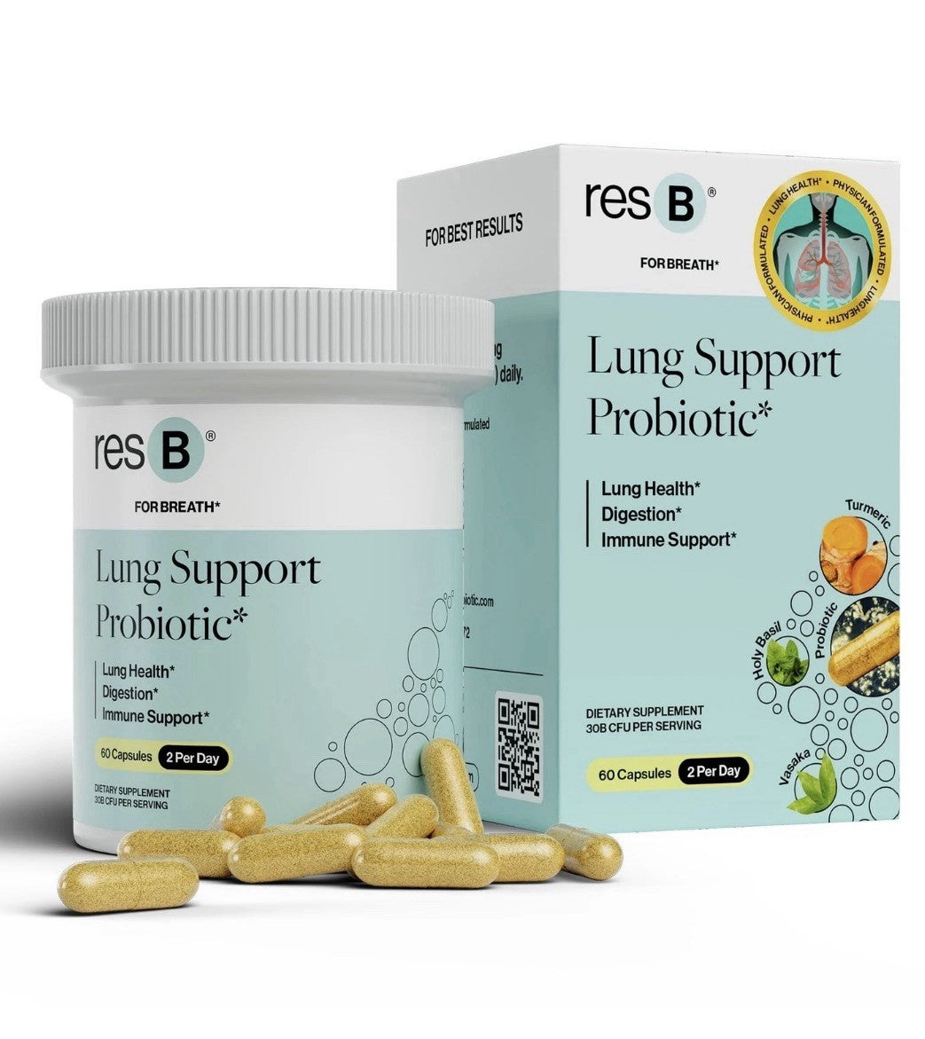 resB Lung Support Probiotic Lung Health Digestion Immune Support 60 Capsules