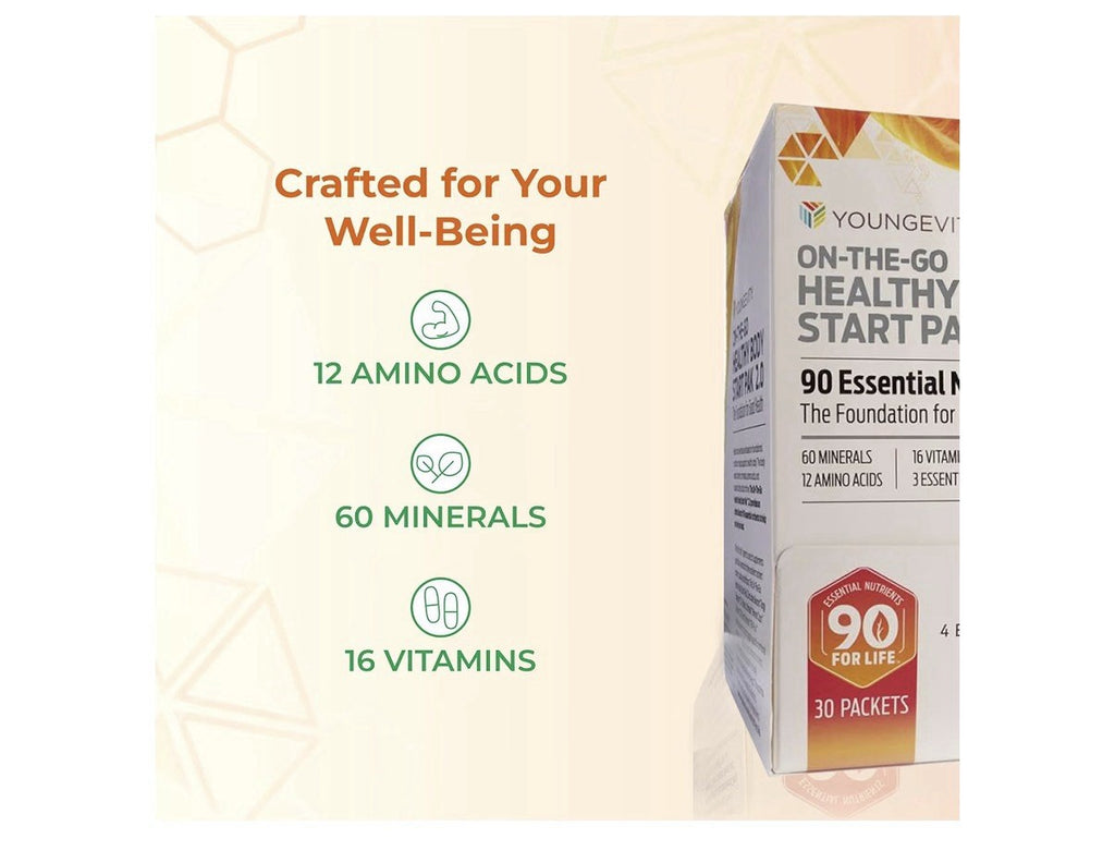 Youngevity On-The-Go Healthy Body Start Pak 2.0 90 Essentials Nutrients 30Packet