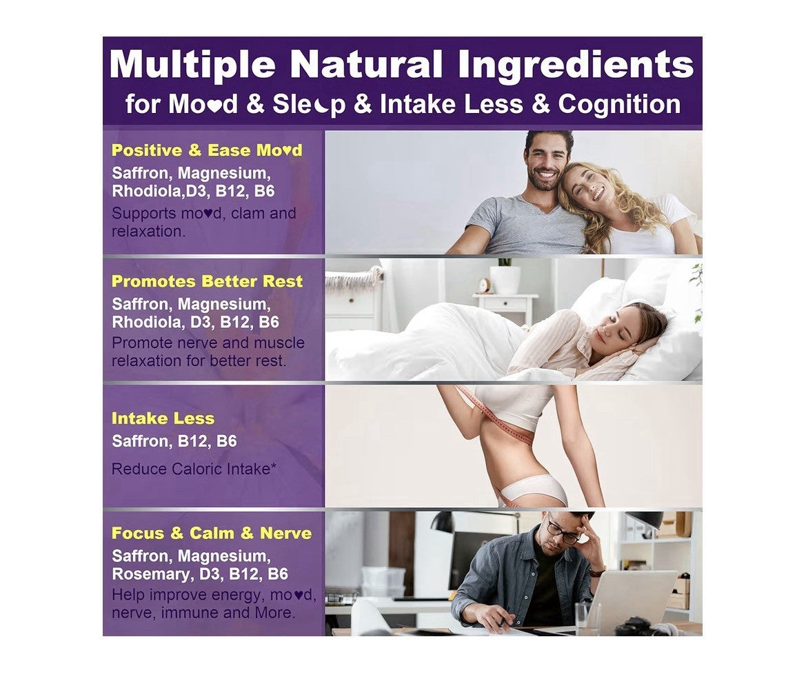 2 Pack Nextdia Saffron with Magnesium + Rosemary Extract 4 Months Supply Gummies