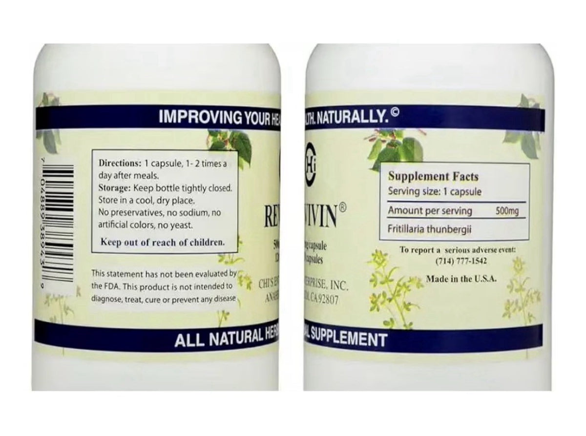 Revivin Chi's Enterprise Dietary Supplement 120 Capsules
