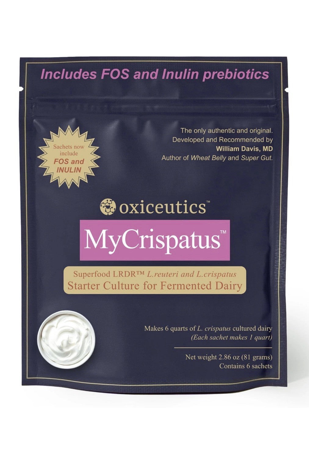 oxiceutics MyReuteri L. crispatus + LRDR™ L. reuteri Starter Culture 6 Sachets