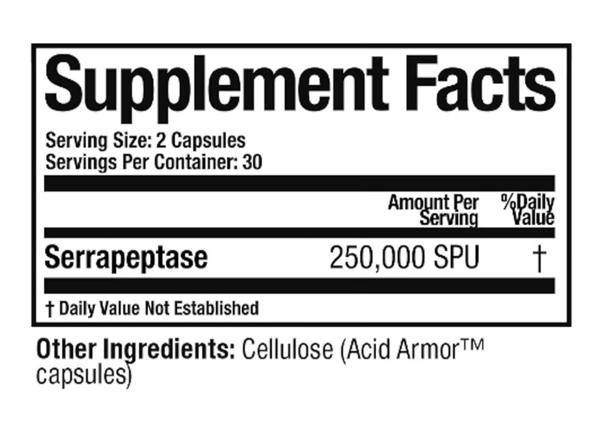 Arthur Andrew Medical Serretia Serrapeptase Pure Formula Sinus Support 60Capsule