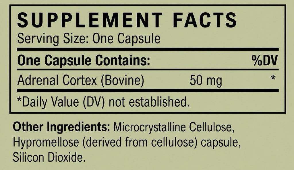 Thorne Adrenal Cortex Adrenal Glandular Dietary Supplement 60 Capsules