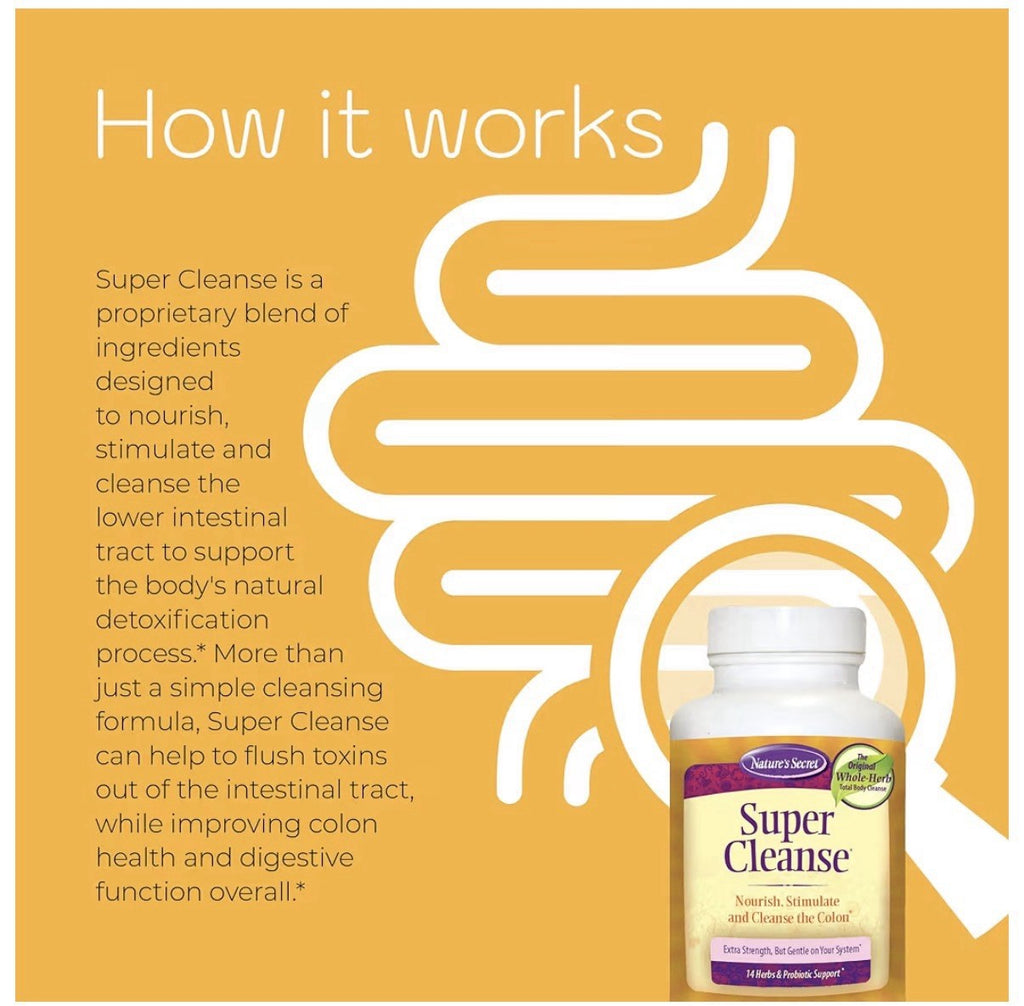 Nature's Secret Super Cleanse Nourish Colon Gut Support Gentle In Stomach 100Tab