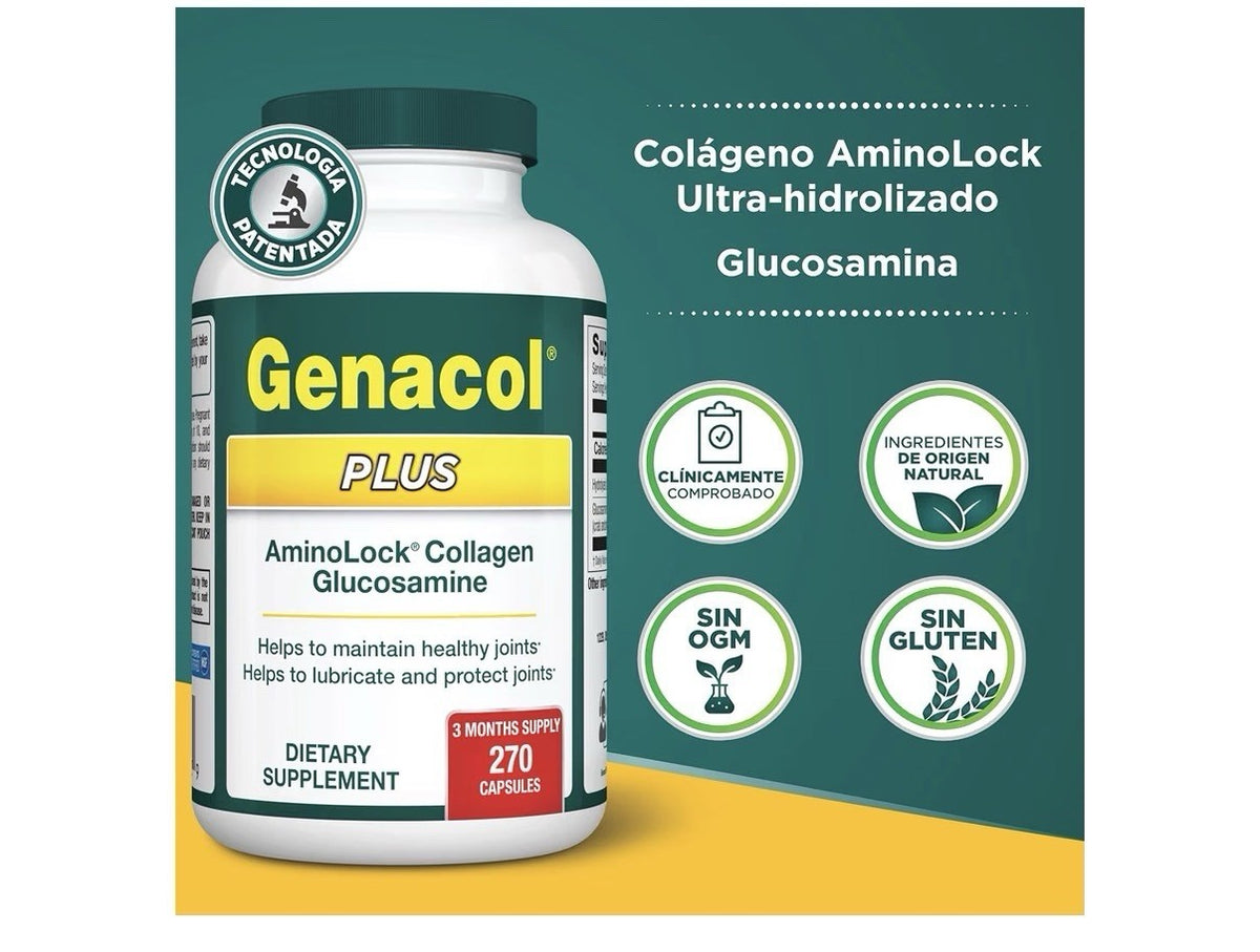 Genacol Plus AminoLock Collagen Glucosamine Healthy Joints Lubricates 270Capsule