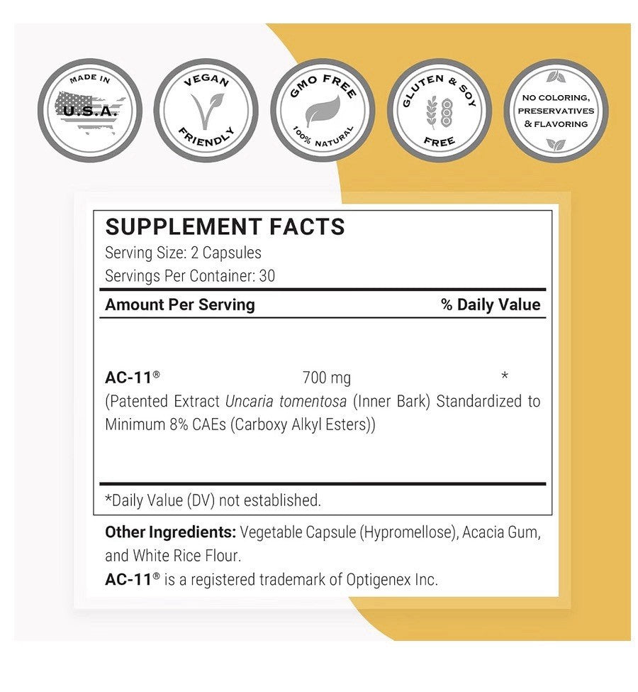 Supersmart AC-11 Supplement 700 mg Per Day 60 Capsules