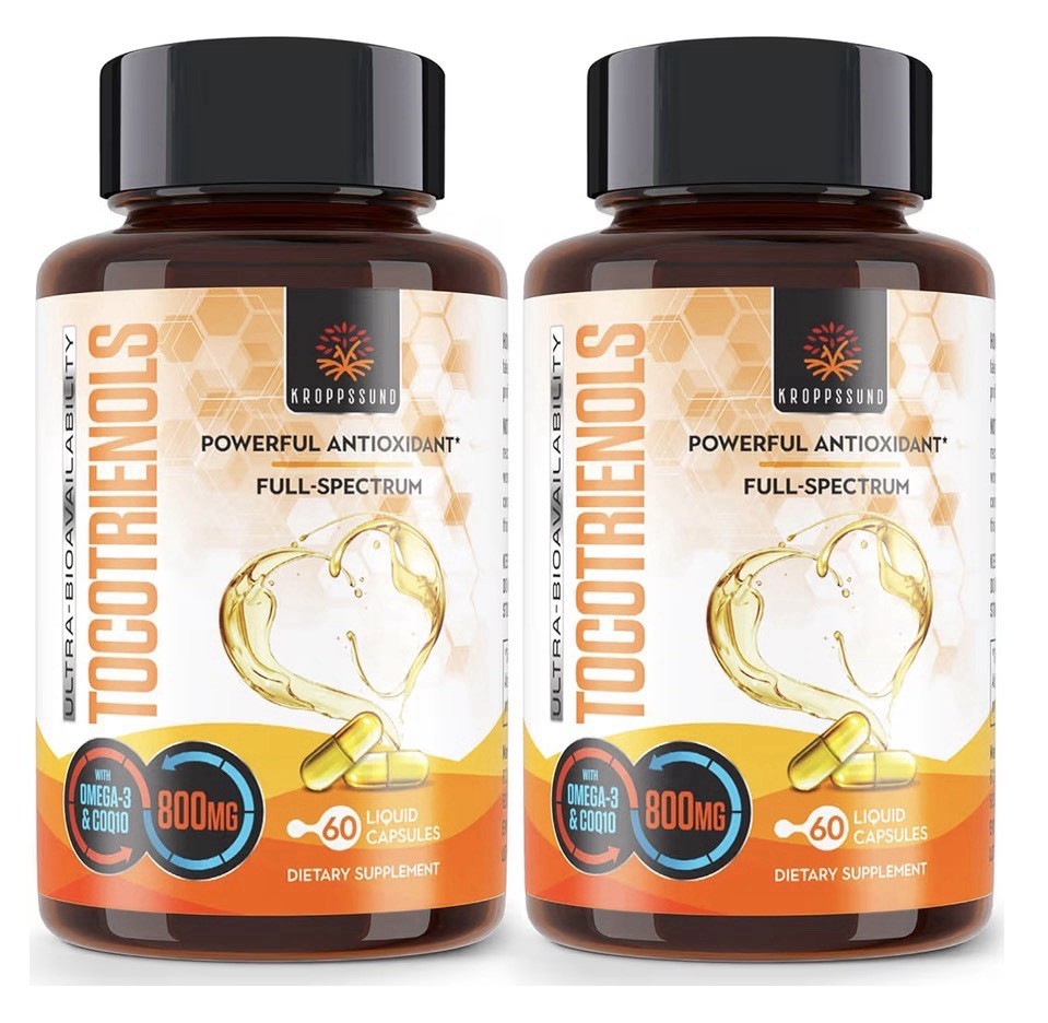 2 Packs Kroppssund Tocotrienols 800mg Supplement Rich in Vitamin E Antioxidant