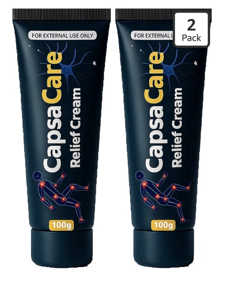 2 Pack CapsaCare Neuropathy Relief Cream Nerve Cream with Capsaicin Arnica MSM