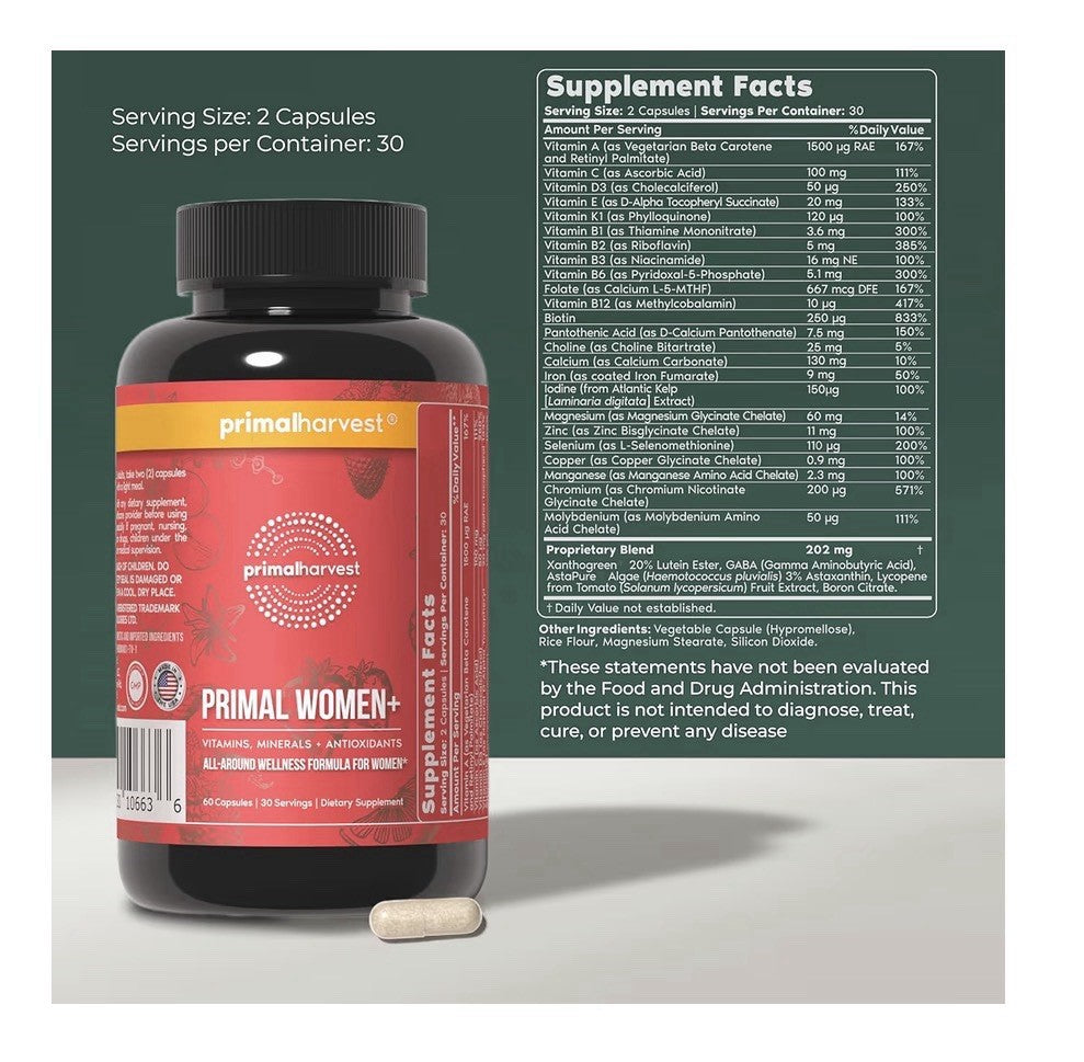 Primal Harvest Women+ Multivitamin All Around Multivitamin Formula 2 Packs