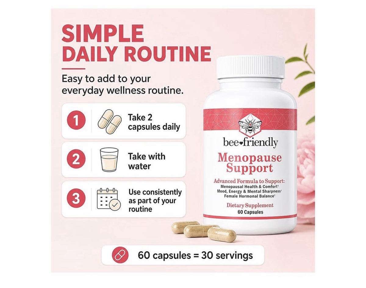 Beefriendly Menopause Support Mood Energy Hormone Balance for Women 60 Capsules