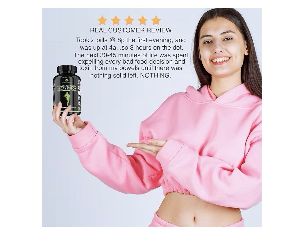 2Pack THE ENCLARE NUTRITION Colon Cleanse 15 Day Detox Flush Cleanse Women & Man