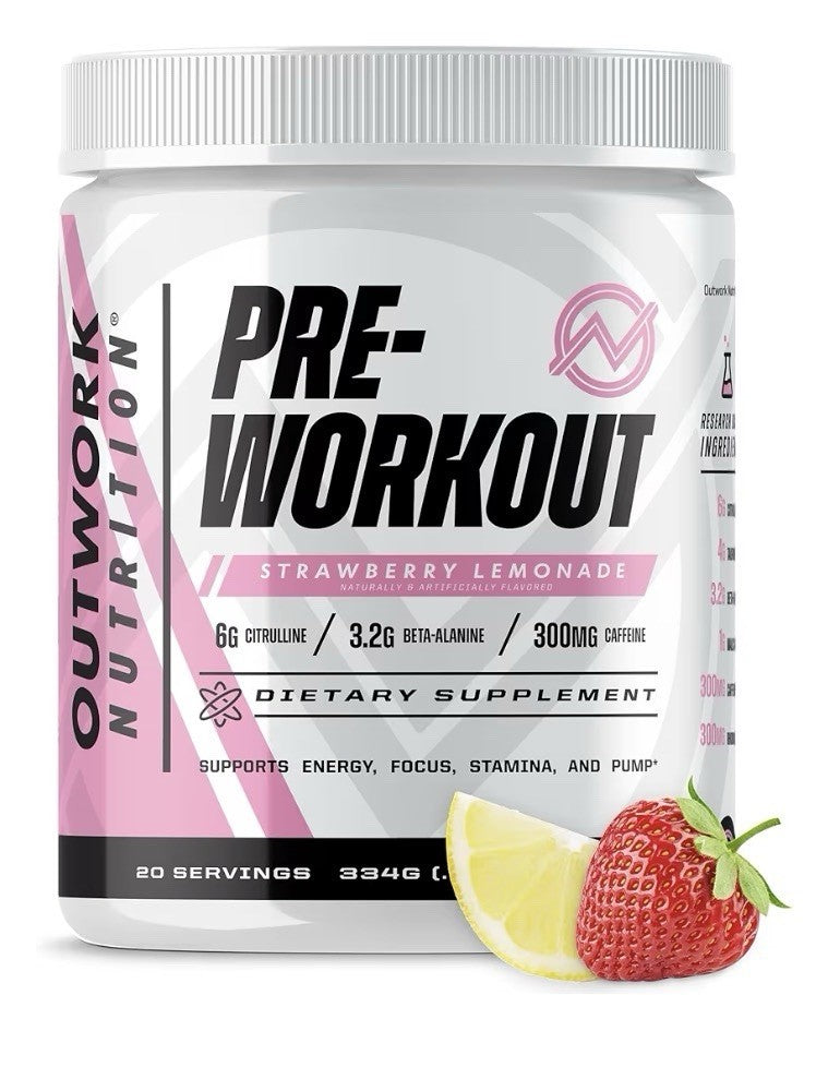 Outwork Nutrition Preworkout Energy Focus Stamina And Pump Strawberry Lemonade