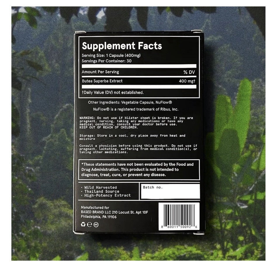 Based Supplements Butea Superba Extract Thai Herb Men's Vitality Focus Energy 30